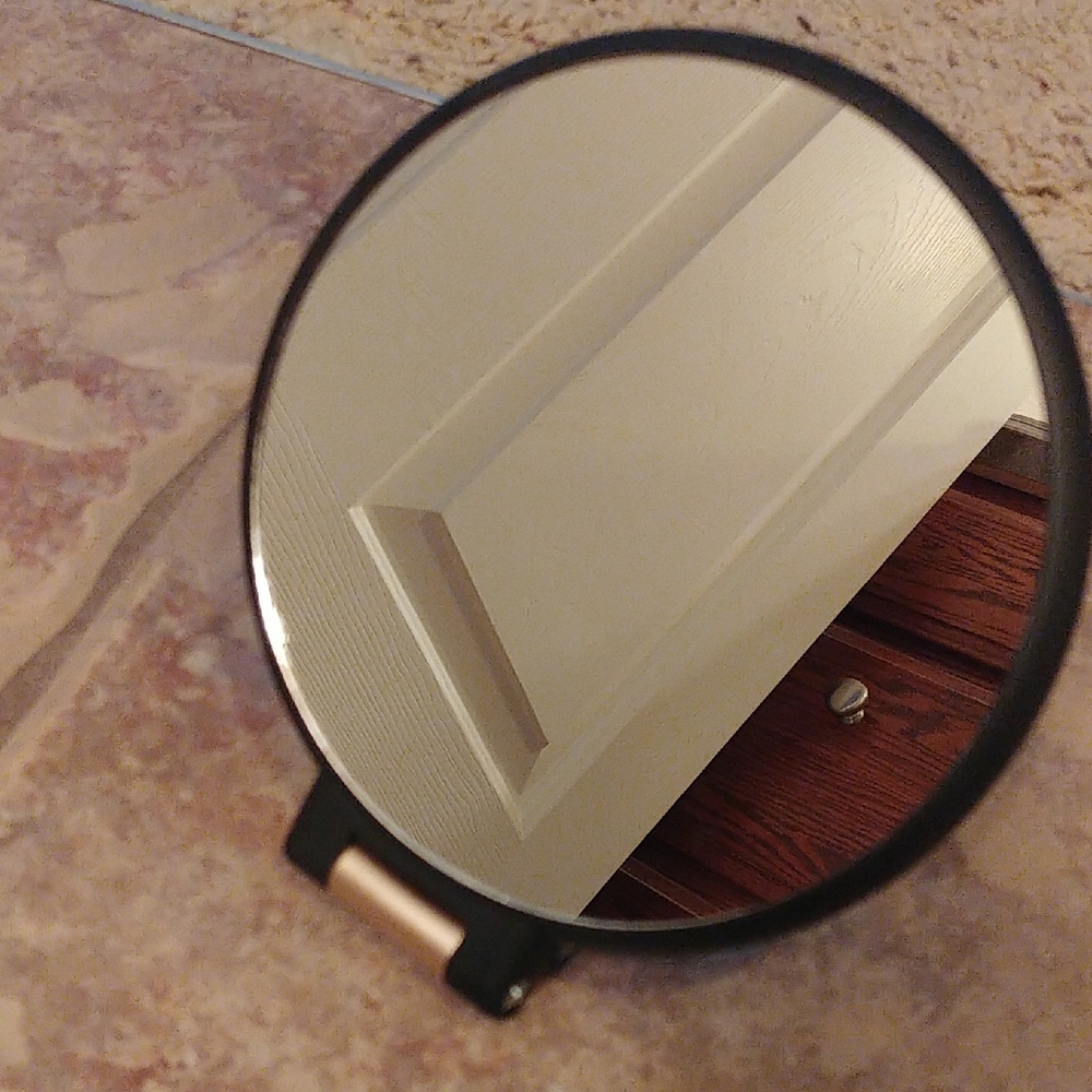 Round Black Adjustable Makeup Mirror